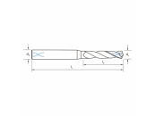 VHM-Bohrer Ø 3,0 mm IK 140° 3xD spiralgen. Uni P/M/K/N